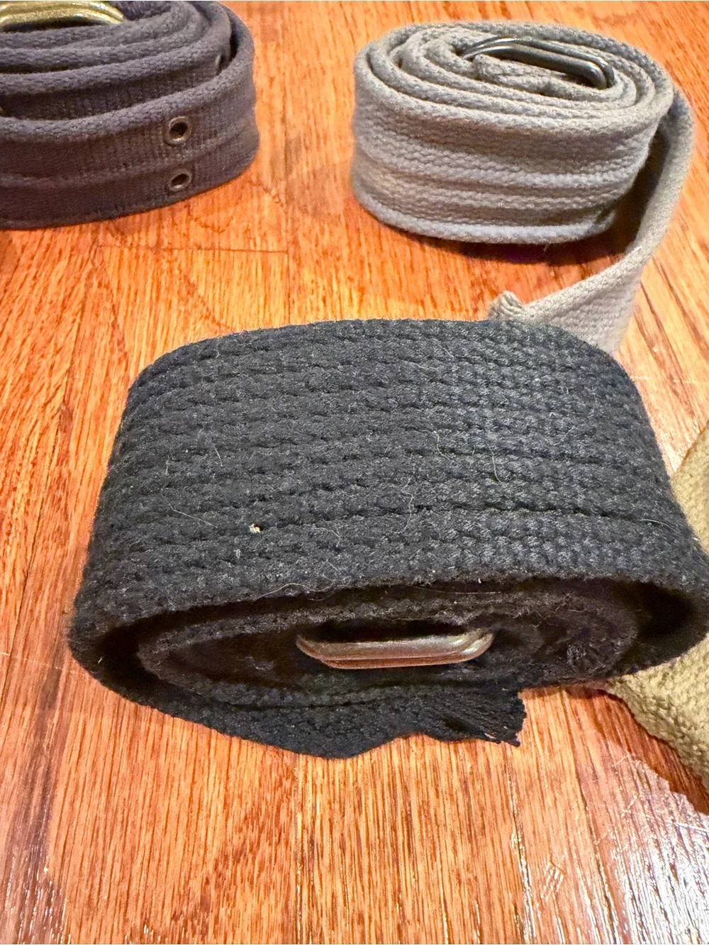 5 Canvas Men’s Webbing Belts- Black, Gray, Tan, Cream, Navy